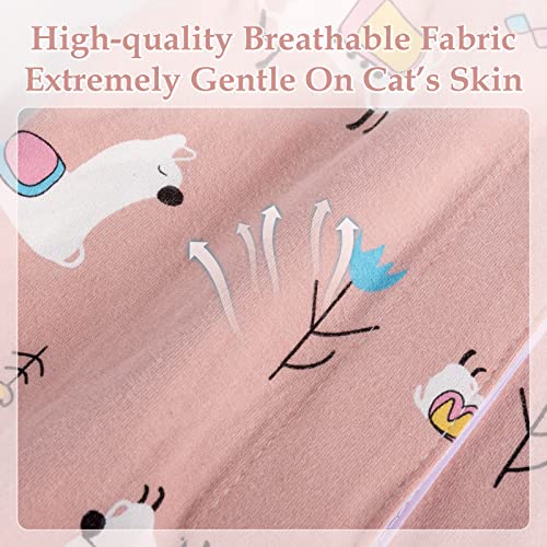 ANWA 2 Pack Cat Recovery Suit - Breathable Cat Onesie for Cats After Surgery Female, Kitten Surgery Recovery Suit Female Abdominal Wounds - color: Alpaca + Candy, size: Small
