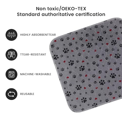 Washable Pee Pads for Dogs,2 Pack Extra Large 36"x36" Super Absorbent Reusable Puppy Pads,Non-Slip 100% Waterproof Dog Pee Pads,Pet Training Pads for Couch, Crate,Potty Training,Floor - size: 36X36 Inch（Pack of 2）