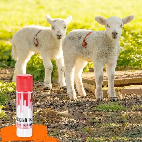M METERXITY 5-Pack Livestock Marker, 11.6 Cm/4.6 Inches Medium Animal Crayons for Pig/Cattle/Cow/Sheep Supplies, Farming Livestock Marking Crayons [Red] - color: Red