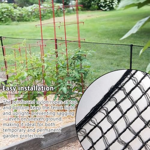 POYEE 7.5x65ft Deer Fence Netting, 1/2-inch Square Mesh Bird Netting | Animal Barrier for Garden, Vegetables, Fruit Trees, Blueberry Bushes, Strawberries – Protects against Deer, Chickens, Poultry - size: 7.5x65ft
