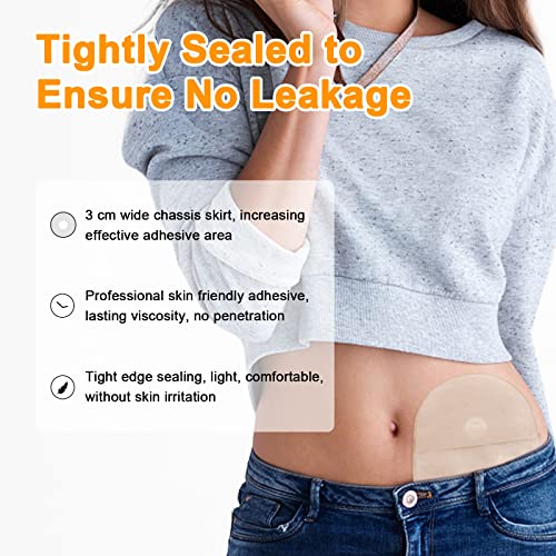 Ceeport 20 PCS Urostomy Bags with Measure Card, One Piece, Cut-to-Fit | Drainable Pouches, Ostomy Supplies for Colostomy, Ileostomy, Stoma Care