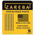Zareba 4-Foot Step-in Electric Fence Posts - 16 Pack for Electric Fence System - Sturdy Construction - A-48B16, Black - Easy to Install Step in Posts, Includes 16 - style: 16 Black Posts