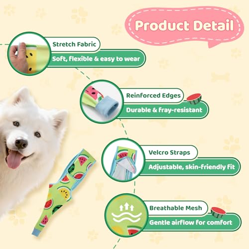 Dog Front Leg Recovery Sleeve – Single Sleeve to Prevent Licking, Scratching & Biting Cone Collar Alternative for Surgery, Wound Care, ACL CCL, Joint Protection - color: Sweet Watermelon, size: X-Large