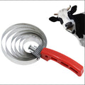 6 Rings Reversible Stainless Steel Curry Comb Sided Horse Brush | Ergonomic Grip Double Sided Horse Grooming Brush Removes Caked Mud Shedding Tool for Horse Cattle Sheep Dog Cat Livestock