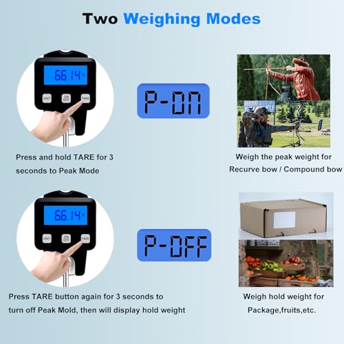 660lbs Digital Hanging Scale Type-C Rechargeable – High Precision Handheld Mini Crane Scale with S-Hook, Fishing Scale for Farm, Fishing, Hunting