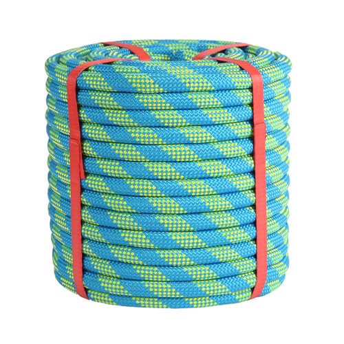 1/2 inch x 50ft Arborist Tree Climbing Rope – 48 Strand Polyester Static Bull Rope, 9000lb Breaking Strength – Heavy Duty Utility Line for Swing Pulling, Outdoor, Marine Use – ASTM F2116 Certified - size: 1/2IN x 50FT, style: Orange