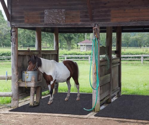 Under Horse/Stable Mats，8 x 8 FT Horse shed Floor mat——Backing Prevents Liquid Penetration,Duty Stall Mats for Floor Surface,Soft Material, Non-Slip Backing，Washable,Keeps Stable Floors Clean - size: 8 x 8 FT