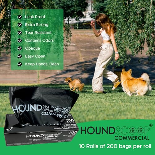 2000 Ct Pet Waste Bags on Roll for Poop Station Dispensers | 10x200 Pet Waste Bags on Roll in box, Commercial-grade, Leakproof, Poop Station Refills for Parks, HOAs Residential Stations