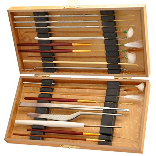 Multifunction Ear Pick Cleaning Set Ear Wax Removal Cleaner,Beauty Tools Kit (19pcs a Set with Wooden Box)