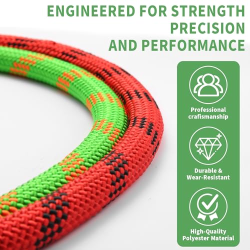 Arborist Rope 5/8in Climbing Rope Tree Rope for Outdoor Climbing Swing Sailing Halyard - style: Green1