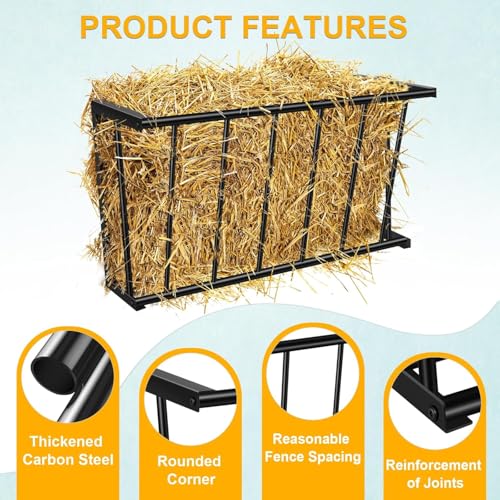 20'' Metal Wall Mount Hay Feeder, 15 Gallon Livestock Feeder | for Goats Horses Cattle, Indoor/Outdoor Hay Rack Blanket Holder