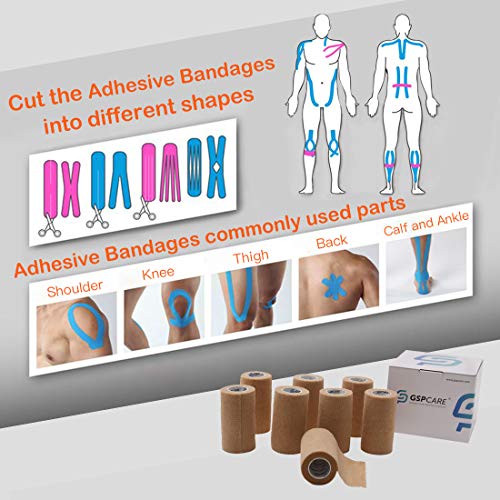 Self Adherent Cohesive Wrap Bandages 12 Count 4" x 5 Yards, Self Adhesive Non Woven Bandage Rolls（Skin Color） - size: 12 Count (Pack of 1)