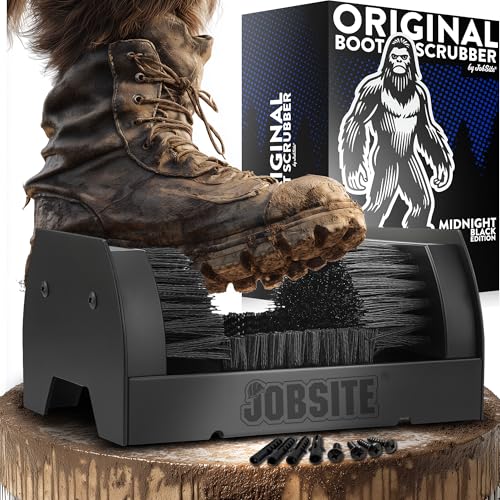 JobSite Midnight Black Boot Scrubber - The Original Shoe Scraper Brush - Mounting Shoe Cleaner - Sasquatch Strong - color: Midnight Black - 1 Pack, size: 1 Pack