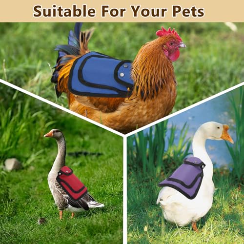 6PCS Chicken Saddles for Hens, Hen Saddle Apron Jacket with Adjustable Strap, Chicken Wing Feather Protector with Back & Side Protection - Lightweight Hen Aprons, Feather Protector