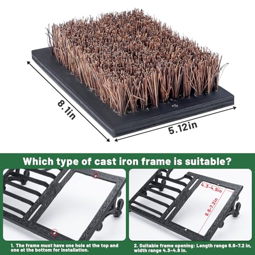 Heavy Duty Boot Scraper Brush Outdoor, Cast Iron Shoe Scrapers with Brushes, Boot Scrubber and Boot Cleaner Brush for Entryway, Garden, Farm (Replacement Bristle Brush) - color: Replacement Brush