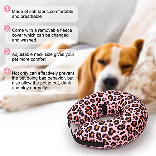 CuteBone Dog Recovery Cone for Small Medium Dogs & Cats | Removable Fleece Cover, Adjustable Strap, Anti-Slip Loop, Easy Inflate Valve, Separable Inflatable Liner