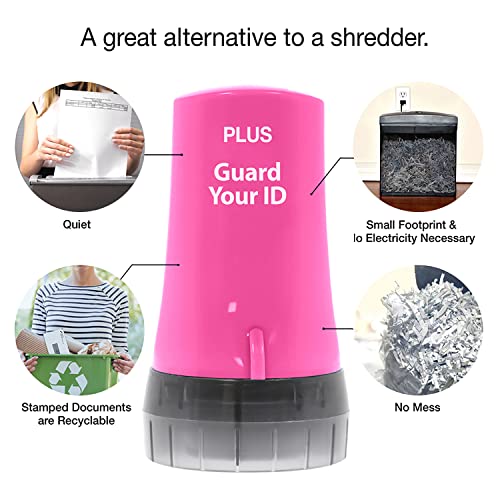 Guard Your ID Identity Theft Protection Roller Stamp for Mail & Documents - color: Pink, size: Standard