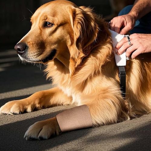 Elzrghs Self Adhesive Bandage Wrap, 16 Pack, 4" x5 Yards, Elastic Cohesive Bandage, Stretch Athletic Tap Wrap, Vet Wrap, Skin Color