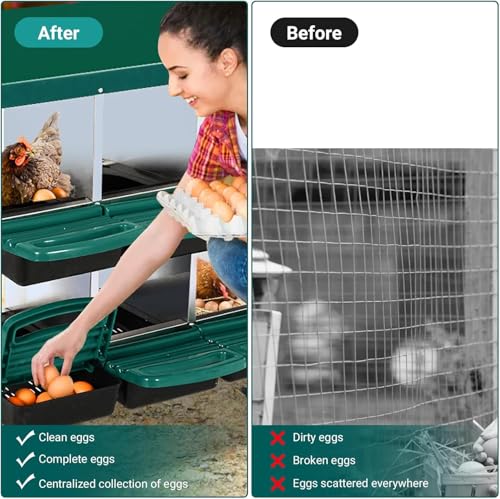 Chicken Nesting Boxes,8 Compartment Nesting Boxes for Laying Eggs with Legs,Wall Mount Poultry Roll Away Chicken Laying Boxes,Easy Egg Collection,Cleanable Pull Out Hen Roosting Boxes