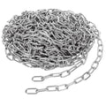 WOPPLXY 49.21ft (15 m) Length Galvanized Steel Chain, 0.11 Inch(3 mm) Heavy Duty Coil Chain, Stainless Steel Link Chain for Home Outdoor Fence Gate, Garage Doors, Swing Chain, Bicycle Security Lock