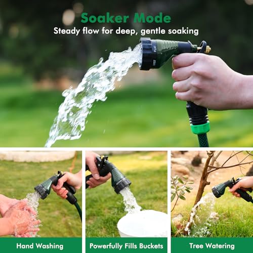 RESTMO Garden Hose Nozzle Heavy Duty, Hose Spray Nozzle for Garden Hose | Zinc Alloy, 6 Adjustable Watering Patterns, Leakproof, Anti-slip, ldeal for Watering Plants, Washing Cars & Pets, Green - color: Green