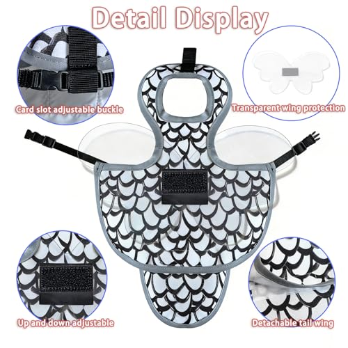 Upgraded Chicken Saddle for Hens - Adjustable Hen Apron with Buckle Straps, Waterproof Poultry Back & Wing Protector for Feather Loss & Mating，Detachable Model (1, White) - color: White