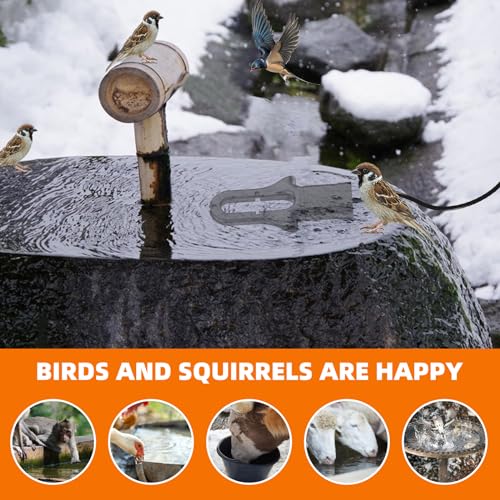 500W All Aluminum Cast Submersible De-Icer, Winter Snow/Ice Melter & Livestock Drinking Water Heater, Suitable for Poultry/Birds/Wildlife, 3M Long Cable for Outdoor Use