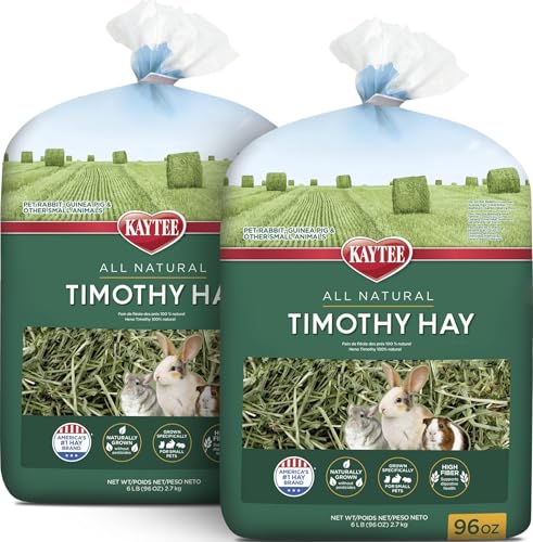 Kaytee Timothy Hay, High Fiber for Rabbits, Guinea Pigs, 48 Ounces | Supports digestive health. Hand-selected rabbit hay. Guinea pig hay, chinchilla hay, pesticide free - size: 12 Pound (Pack of 1)