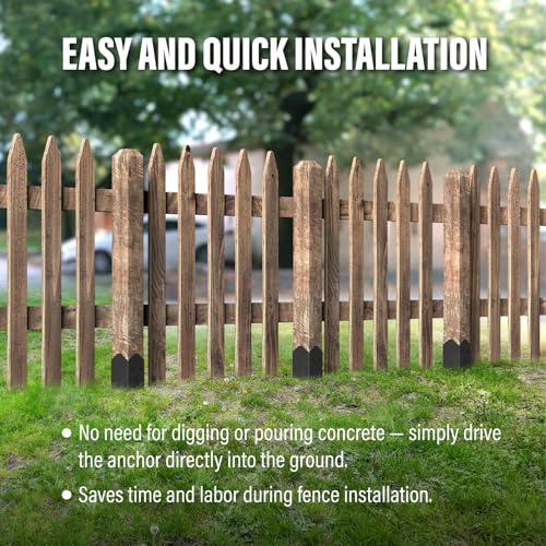 6 Pack 31.5"x4"x4" Heavy Duty Fence Post Anchor Ground Spike (S6) | Heavy Duty, Ground Spike, Outdoor Support Deck, Porch, Railing, Mailbox - size: 32IN