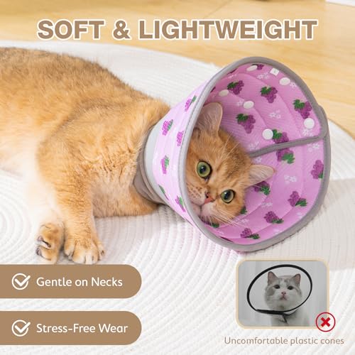 Avont Cat Cone Collar – Soft Lightweight Recovery E-Collar for Cats - Grape M - color: Grape, size: M(Neck: 8"-9")