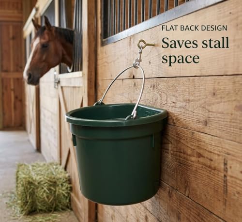 FarmTek Flat-Back Utility Bucket – 20-Quart, Heavy-Duty Poly | Space-Saving Flat-Back Design, Reinforced Rim for Durability, 20-Quart High-Volume Capacity