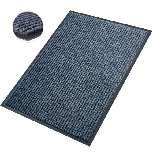 Front Door Mat, 4'x6'Indoor Outdoor Welcome Commercial Floor Mats | Heavy Duty Durable Inside Outside Entrance, Waterproof All-Season, All-Weather Non Slip Backing Doormat for Entryway, Grey - size: 48"x72"