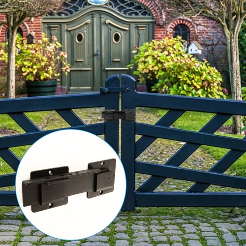 9 Inch Flip Gate Latch Lock with Padlock Hole, Heavy Duty Door Latch with 8 Screws and Hex Wrench for Barn Shed Yard Garage Outdoor Fence Lock