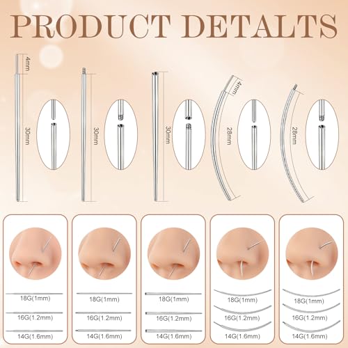 2Pcs Piercing Ball Grabber Tool for Changing Jewelry, Stianless Steel Flat Back Earring Applicator Internally Threaded Push Pin Piercing Grabber Tool - color: Silver-I