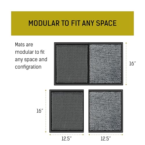 LOSTRONAUT 2-in-1 Shoe Cleaning Mat 25x16 Non-Slip Disinfectant Door Mat | Wet & dry 2-in-1 shoe cleaner mat – 25"x16" non-slip disinfectant welcome rug for indoor & outdoor door use
