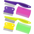 Boao 6 Pack Flea Comb Pet,Pink, Green, Purple, Yellow | Stainless Steel Rounded Teeth, Double Sided Design, Lice Remover, Tear Stain Tool, Dematting Brush for Cats Dogs Grooming - color: Pink, Green, Purple, Yellow