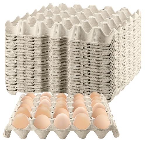 20 PCS 30 Count Gray White Egg Cartons, 12x12x2Inch Paper Pulp Egg Crates, Cardboard Egg Cartons for Egg Packing Storage - size: 11.8x11.8x0.2 inches