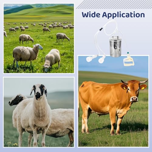 Manual Goat Milking Machine, 2L Effort-Saving Goat Milking Device, Sheep Milker Hand Pump,Milking Machine for Sheep Cows and Goats,Portable Milking Kit for Milk Plant Farm