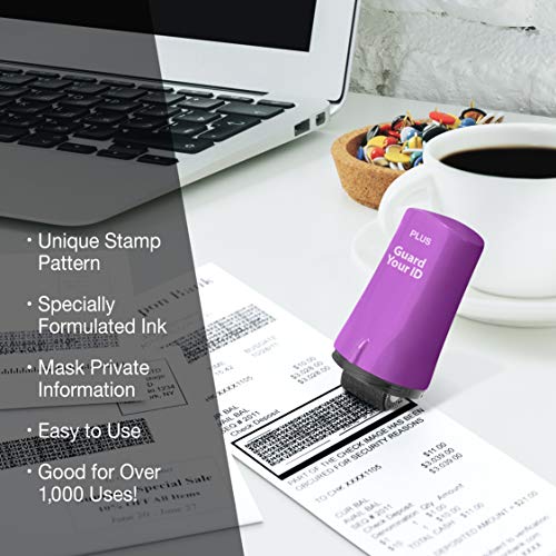 Guard Your ID Identity Theft Protection Roller Stamp for Mail & Documents - color: Purple, size: Standard