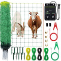 3 Pack 164'l x 42.5" H Electric Fence Netting Movable Livestock Nets PE Net Fencing Kit with Fence Charge 14 Posts Double Spiked Grounding Rod for Sheep Hog Backyards Homesteader Farm Ranche
