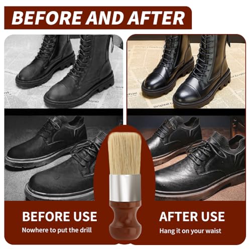 Leather Cleaning Brush 2 Pack Soft Bristle Wood Handle Car Sofa | Wooden handles for comfortable grip; gentle bristles won't scratch surfaces; dual sizes for large areas and tight spaces