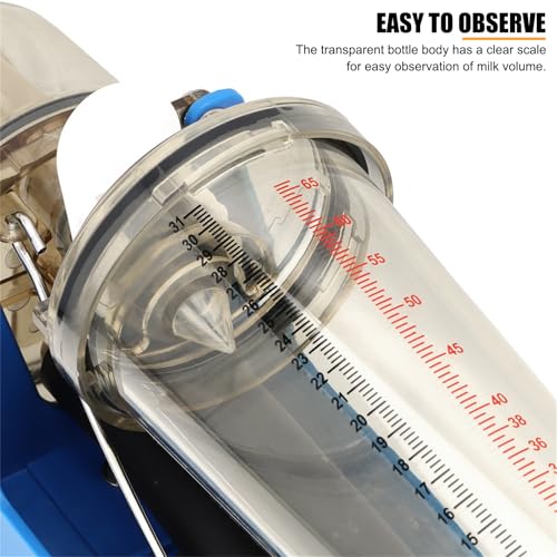 PSU Milk Meter for Milking Machine, 31kg/68lb Transparent Measuring Bottle with Scale, Accurate Milk Flow Meter for Cattle Livestock in Dairy Parlor with Mounting Kit