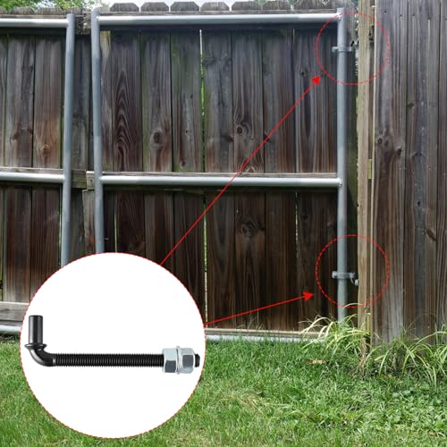 Skelang 6" J-Bolt Post Hinge, 5/8" Male Pin Hinges Bolts, Fence Bolt Though Post Hinge, Pack of 2