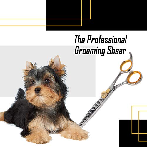 Professional Cat and Dog Grooming Scissors heavy-duty Pet Thinning Scissors for Dogs and Cats, 440c Japanese Steel Comfortable Long-Lasting Sharpness for Years (Contemporary) - color: Thinning Scissors