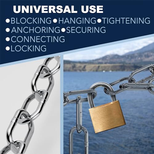 【Heavy-Duty Security Upgrade】 20" Stainless Steel Gate Chain Lock with Dual Carabiner Clips - Weatherproof Fence Latch for Outdoor Gates, Pet Enclosures & Livestock Corrals 2Pcs