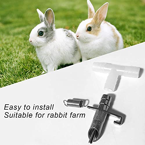 Automatic Rabbit Waterer Drinker 30Sets for Poultry Guinea Pig Ferret Rats Rodent Bunny Watering System(White) - color: White