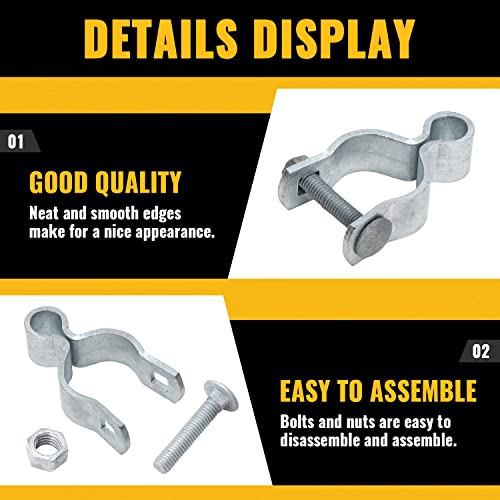 VIVIDA 1-7/8" Chain Link Fence Female Gate Hinge, Pipe Gate Hinge, 2 PCS | Galvanized Steel, For 1-7/8" OD Post, Chain Link Fence Hardware - size: 1-7/8" (2 PCS)