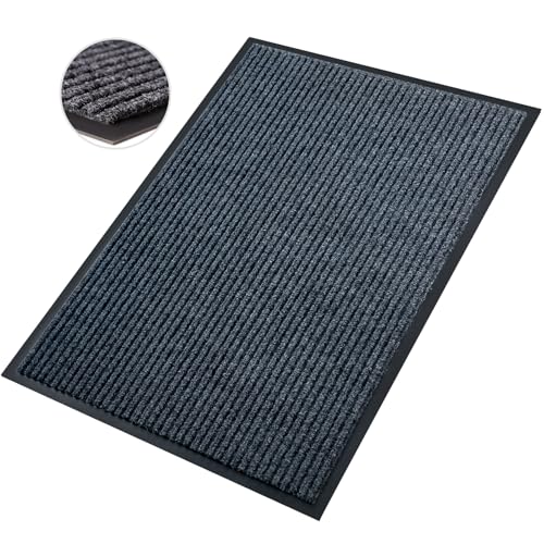 Front Door Mat, 4'x8'Indoor Outdoor Welcome Commercial Floor Mats | Heavy Duty Durable Inside Outside Entrance, Waterproof All-Season, All-Weather Non Slip Backing Doormat for Entryway, Black - size: 48"x96"