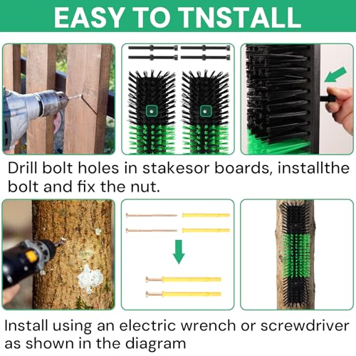 2pcs Livestock Scratching Brush with 8 Screws,Cattle and Horse Grooming Brush, Itch Relief for Horses, Goat, Cattle,Sheep,Cow and Pig,Animal Back Scratching