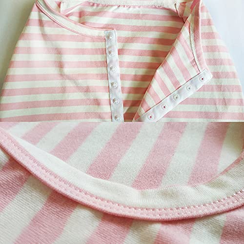 Dog’s Recovery Suit Post Surgery Shirt for Female Male Dog, E-Collar Alternative Wound Protective Clothes (Pink White Stripe-XL) - color: pink white stripe, size: xl